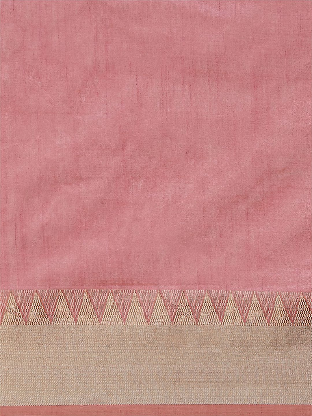 Pink & Golden Silk Chanderi Ready to wear Saree (With Blouse piece)