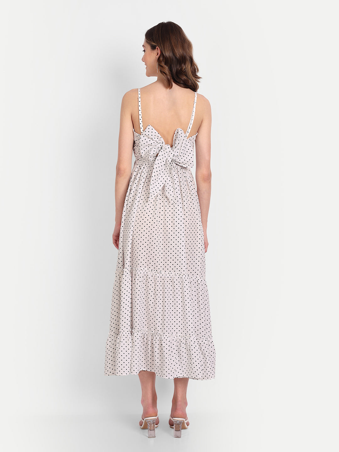 Essque Women White Polka Dot Maxi Dress - Essque Attire With Attitude