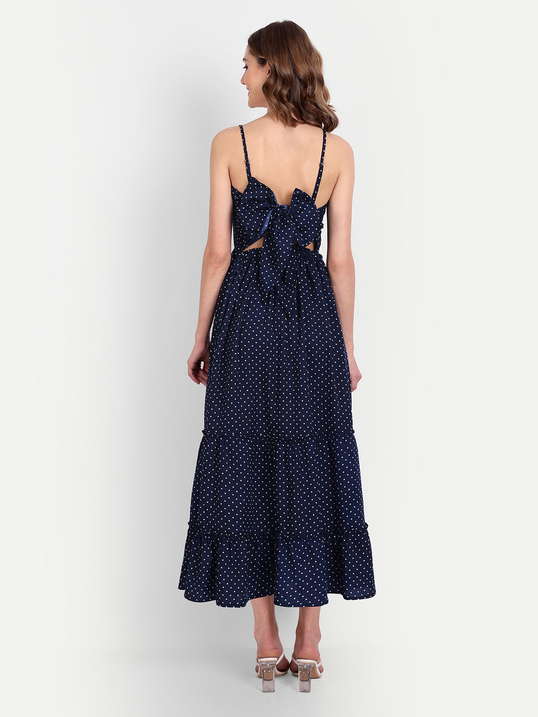 Essque Women Blue Polka Dot Maxi Dress - Essque Attire With Attitude