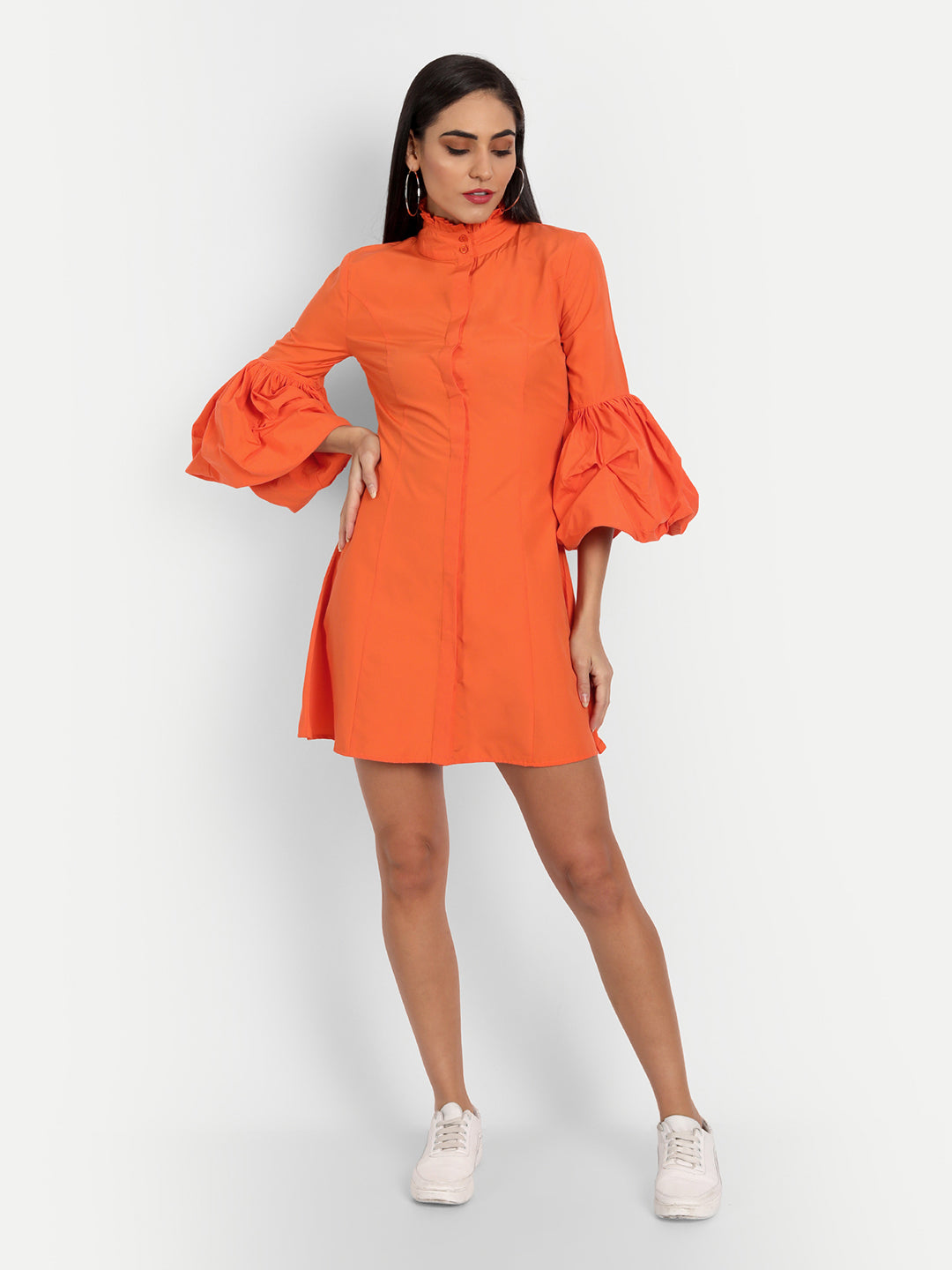 Essque Women Royal Orange A-Line Mini Dress - Essque Attire With Attitude