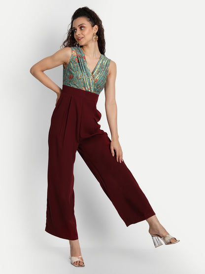 Essque Green Printed Front Detailed Jumpsuit - Essque Attire With Attitude