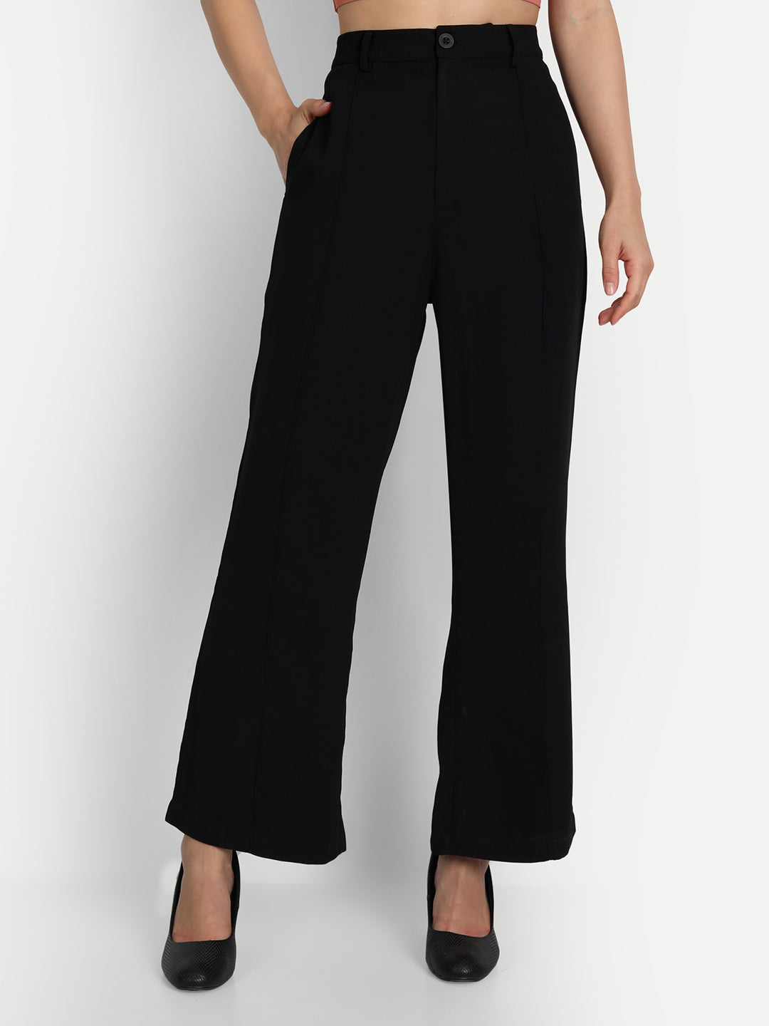 Essque Black Women Front Pintucks Trouser - Essque Attire With Attitude