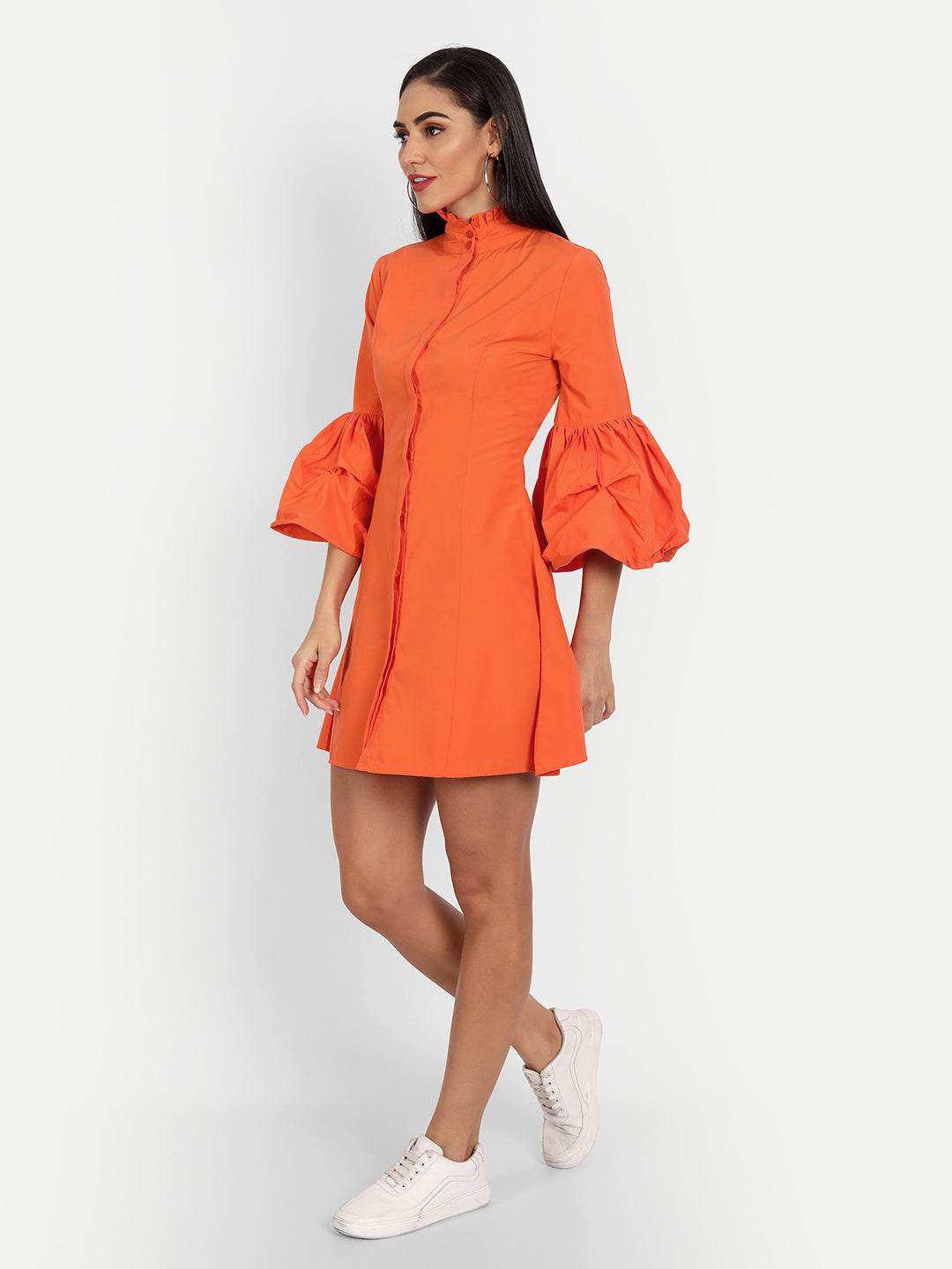 Essque Women Royal Orange A-Line Mini Dress - Essque Attire With Attitude