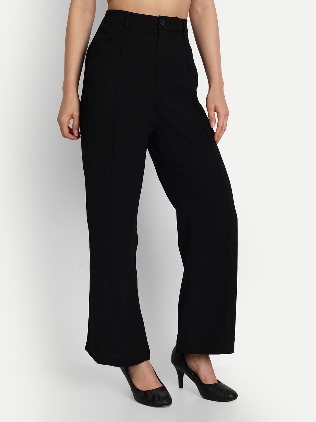 Essque Black Women Front Pintucks Trouser - Essque Attire With Attitude