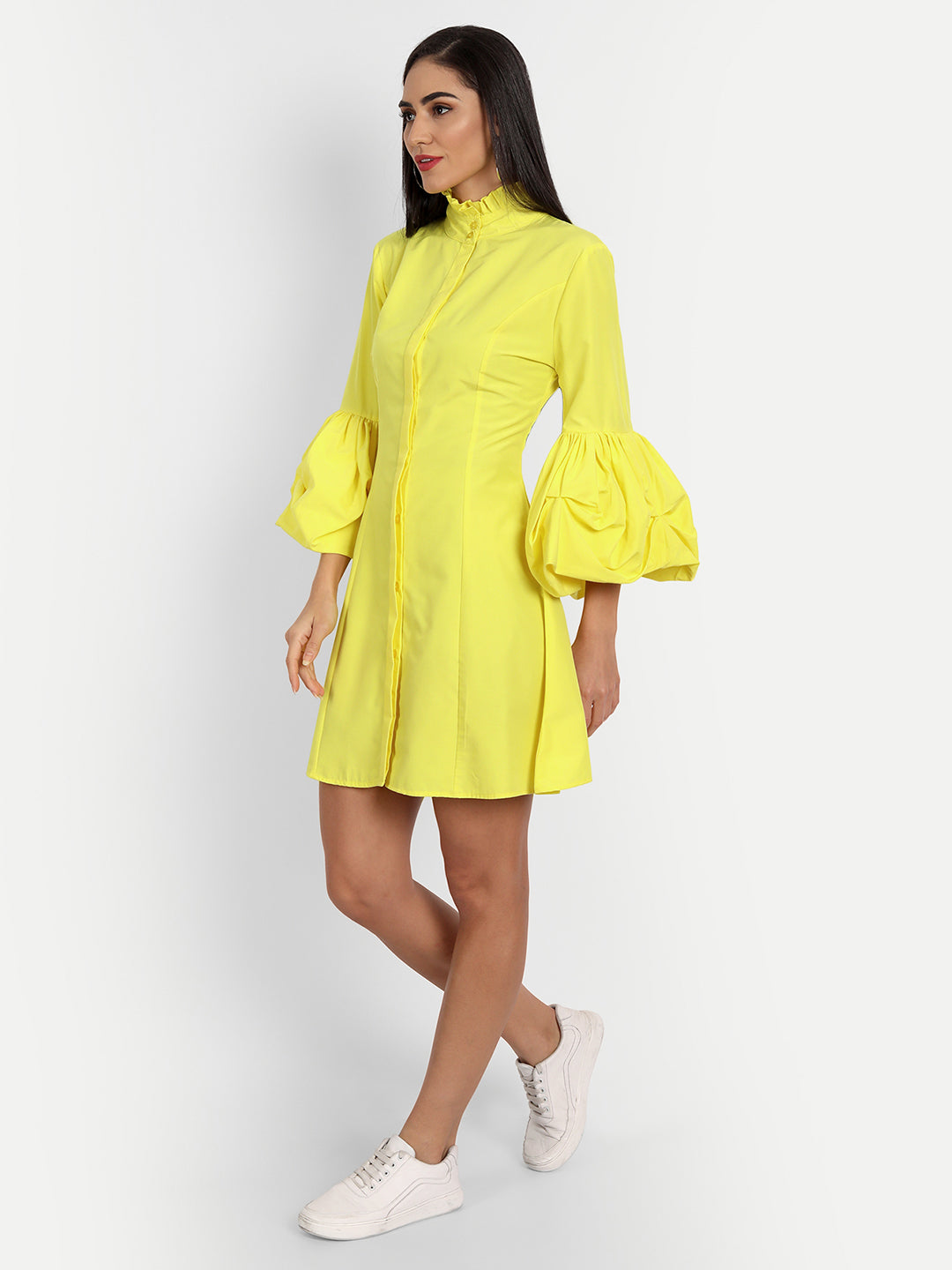 Essque Women Royal Yellow A-Line Mini Dress - Essque Attire With Attitude