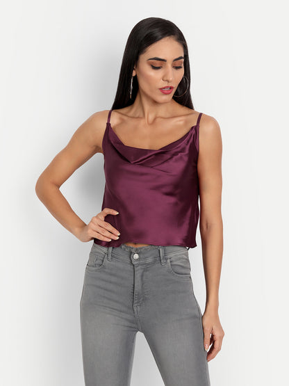 Essque Burgundy Women Cowl Neck Top - Essque Attire With Attitude