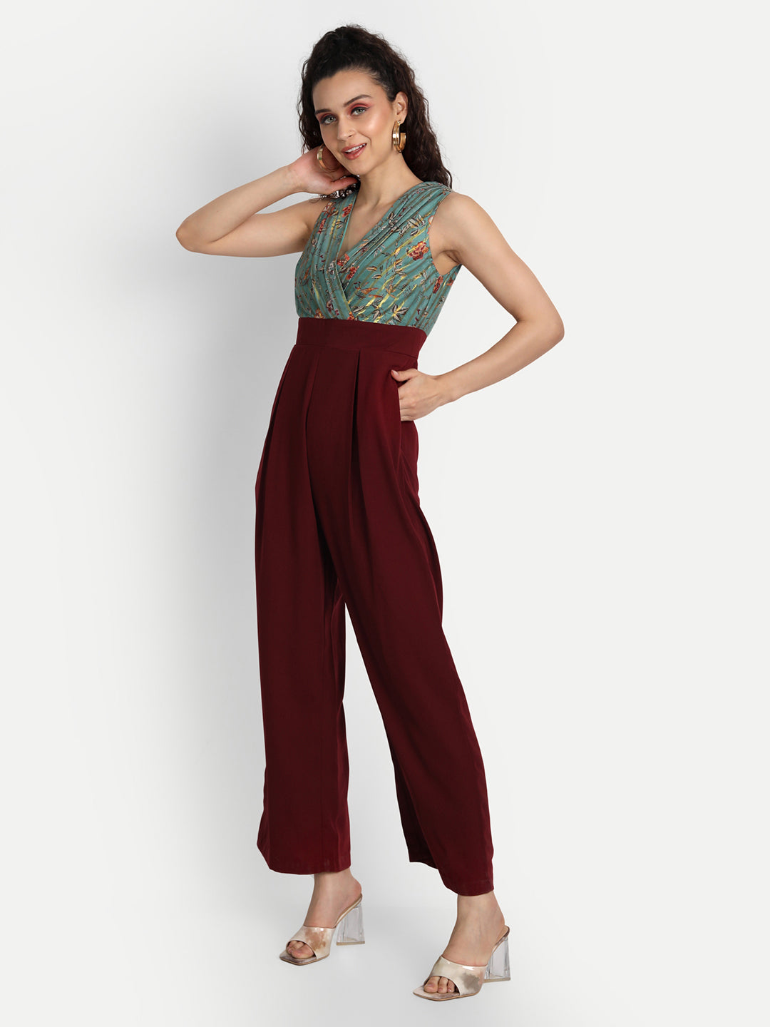 Essque Green Printed Front Detailed Jumpsuit - Essque Attire With Attitude