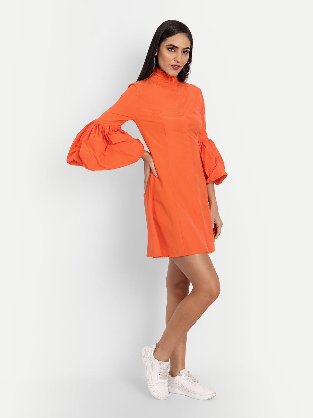 Essque Women Royal Orange A-Line Mini Dress - Essque Attire With Attitude