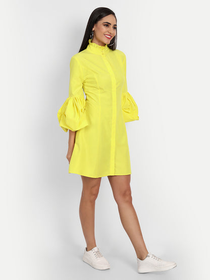 Essque Women Royal Yellow A-Line Mini Dress - Essque Attire With Attitude