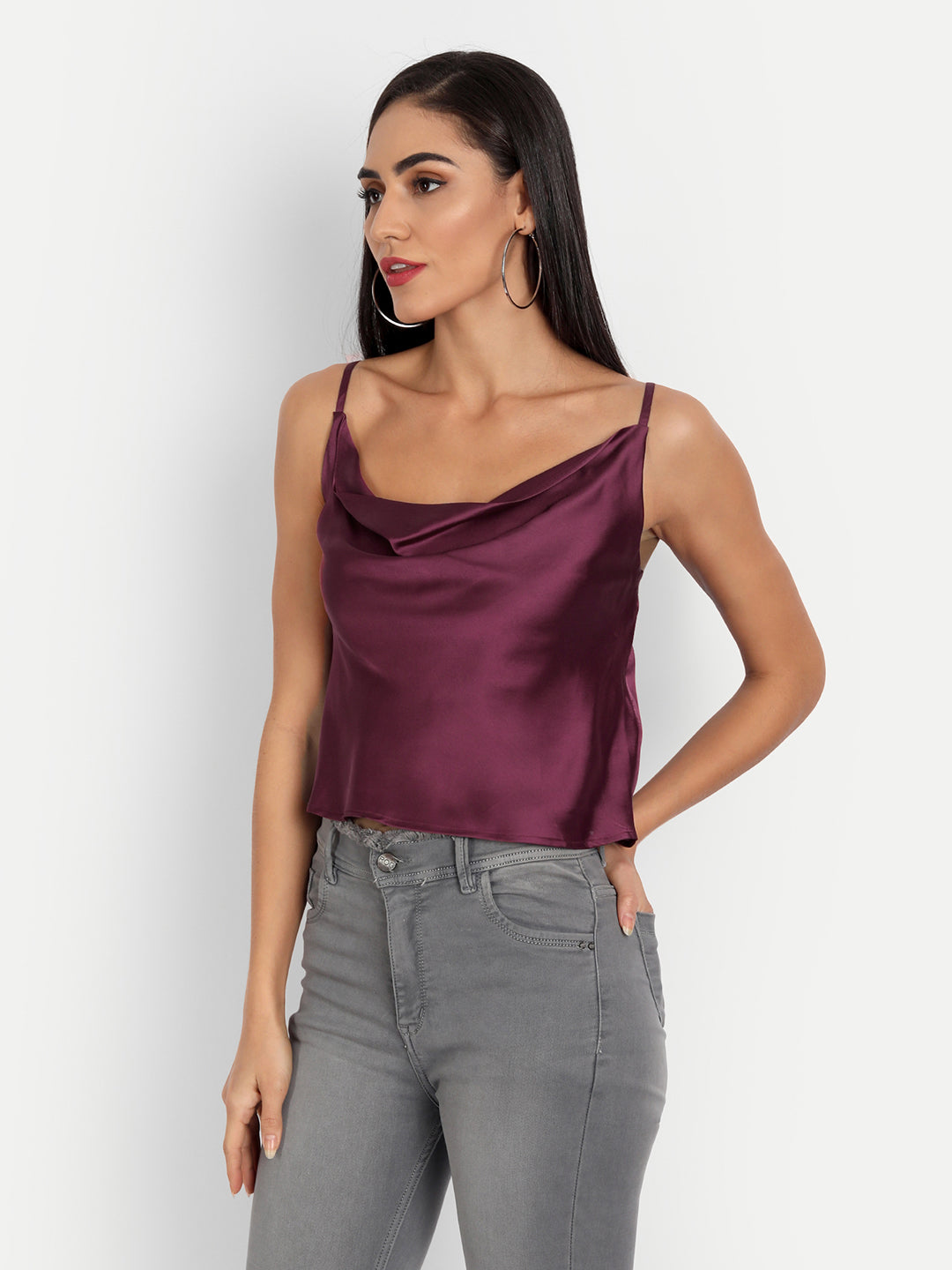 Essque Burgundy Women Cowl Neck Top - Essque Attire With Attitude