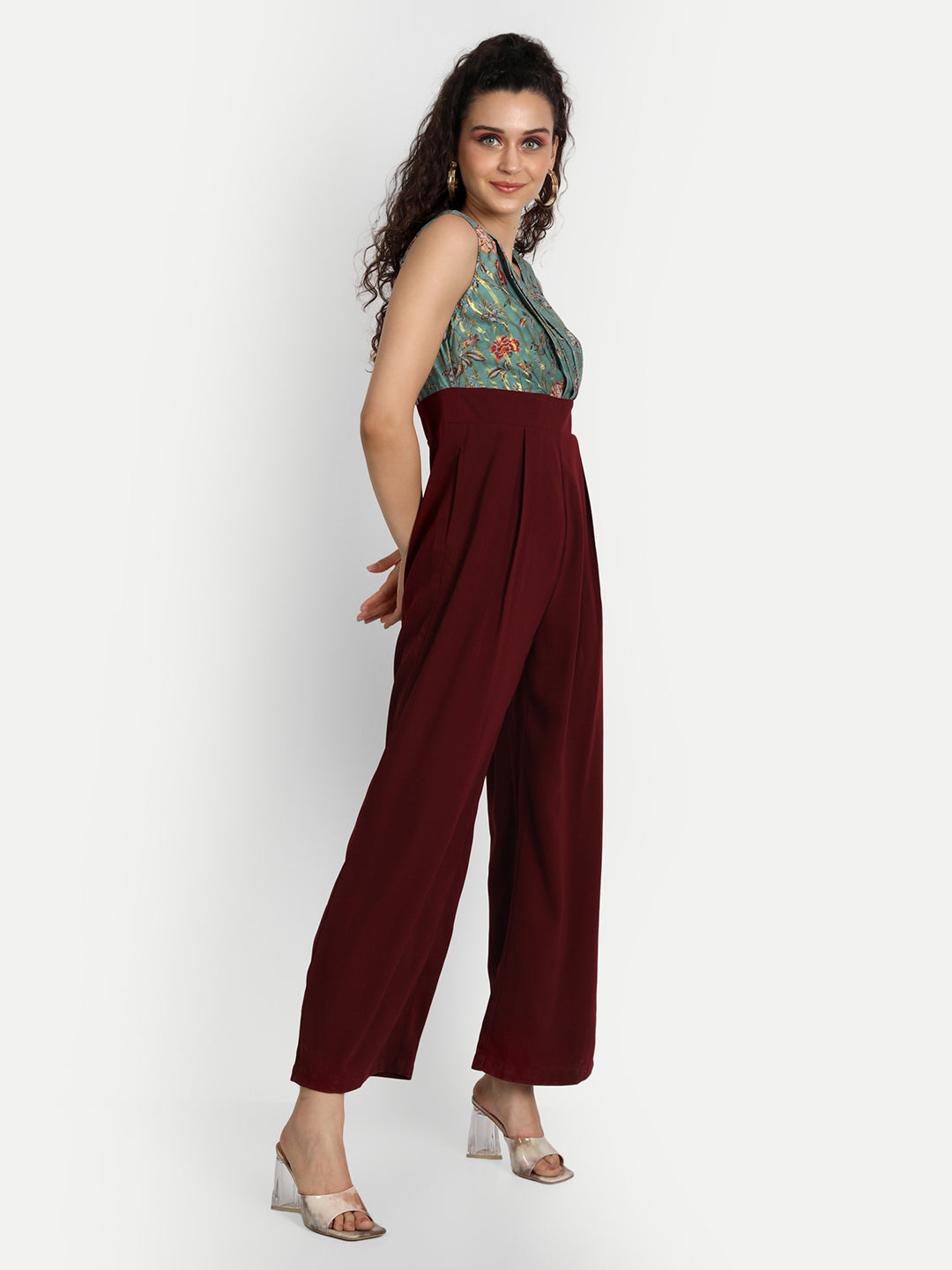 Essque Green Printed Front Detailed Jumpsuit - Essque Attire With Attitude