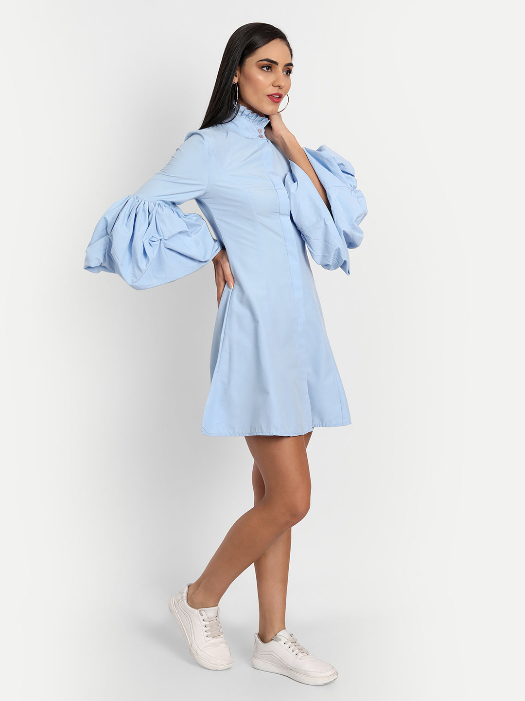 Essque Women Light Blue A-Line Mini Dress - Essque Attire With Attitude