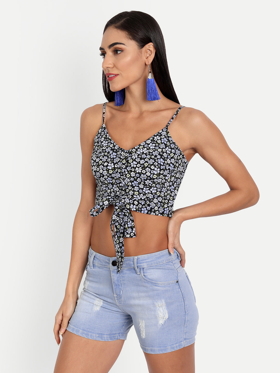 Essque Black Bubble Moss Print Crop Top - Essque Attire With Attitude