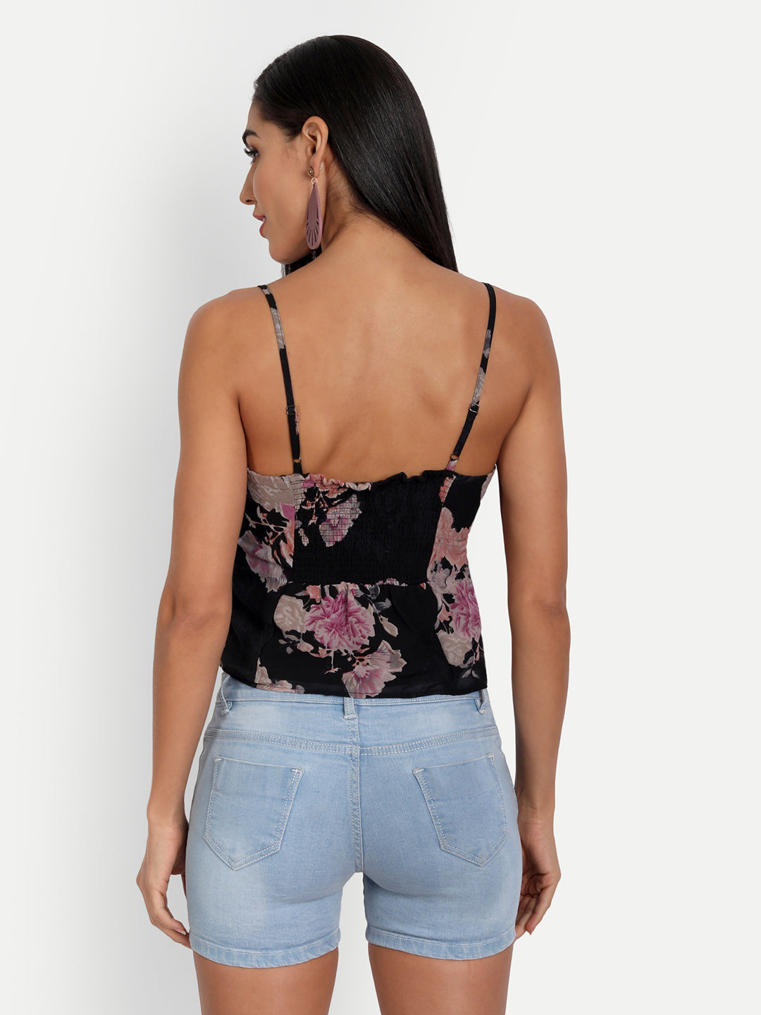 Essque Women Black Printed Peplum Top - Essque Attire With Attitude