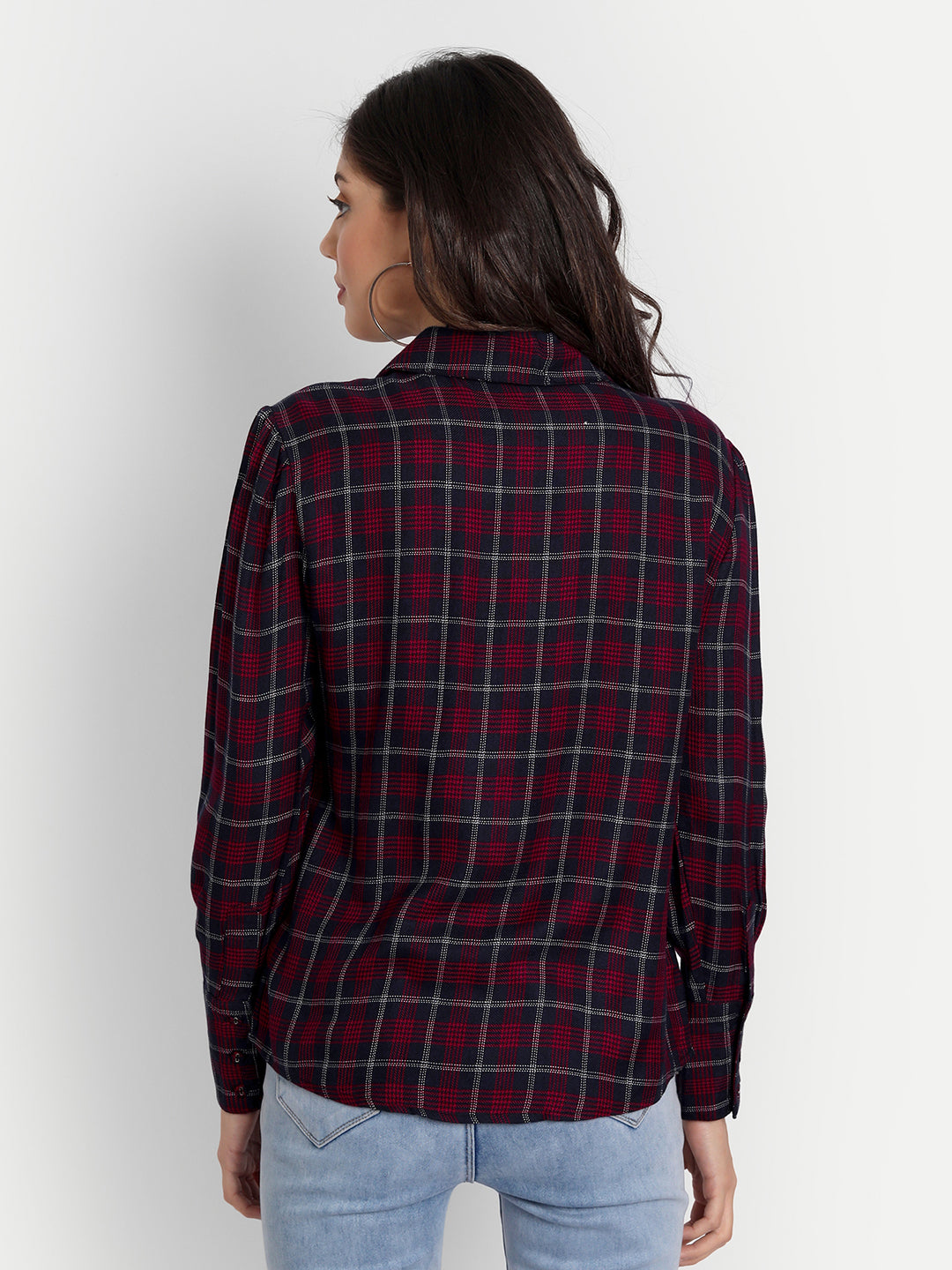 Essque Maroon Check Front Button Shirt - Essque Attire With Attitude