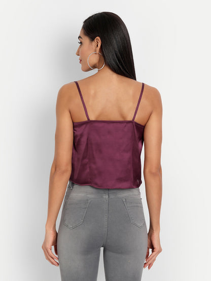 Essque Burgundy Women Cowl Neck Top - Essque Attire With Attitude