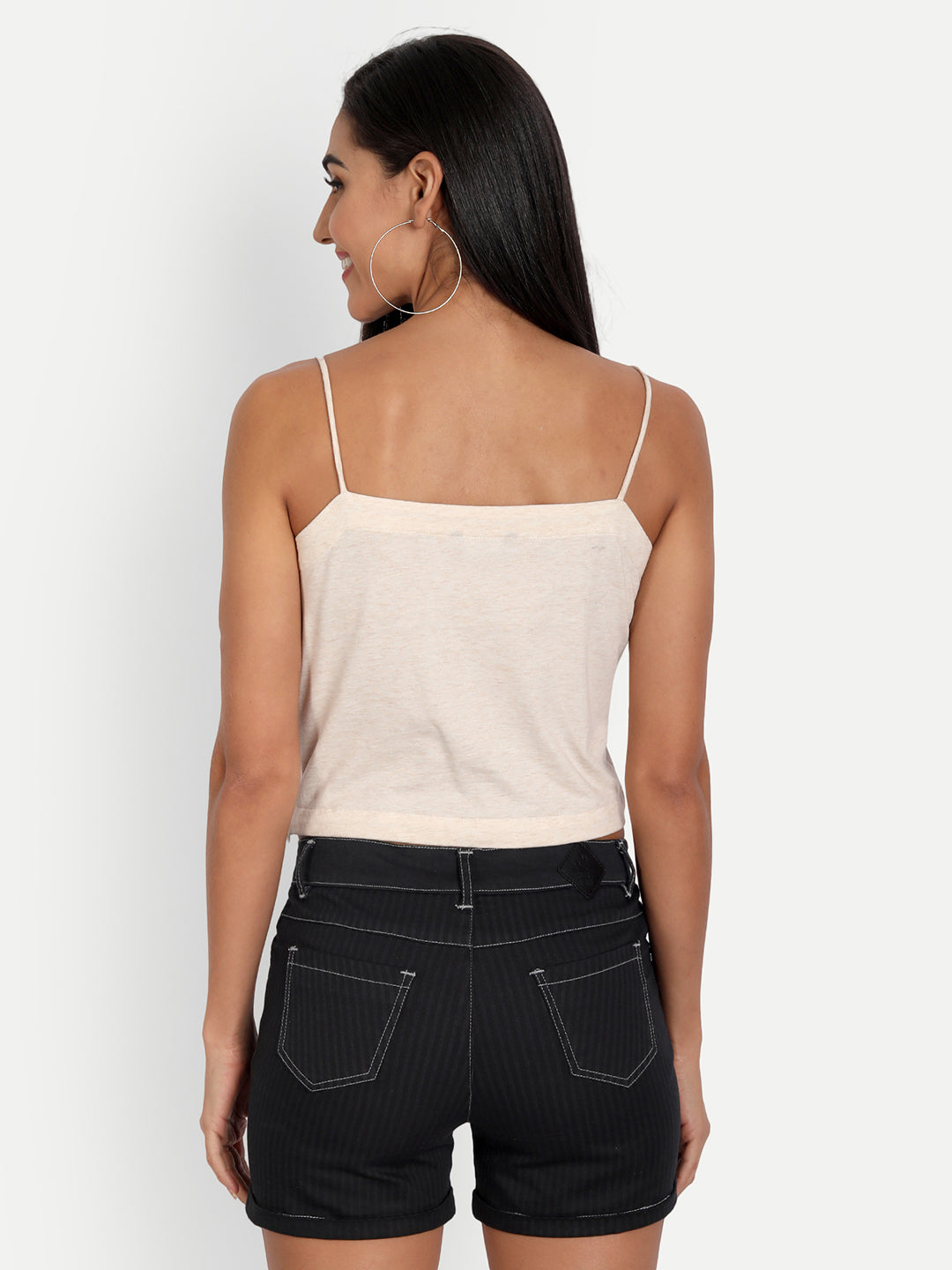 Essque Beige Front Detailing Crop Top - Essque Attire With Attitude