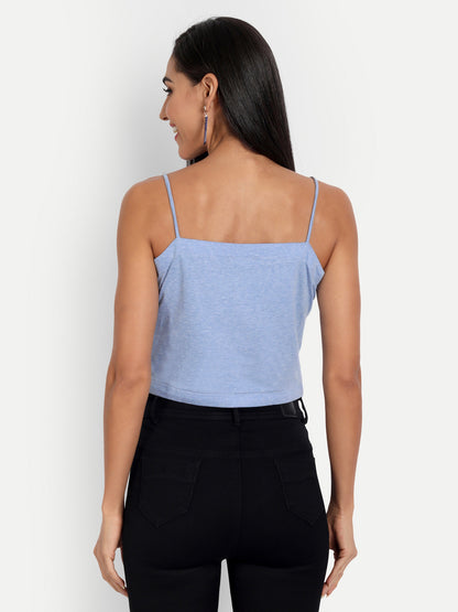 Essque Blue Front Detailing Crop Top - Essque Attire With Attitude