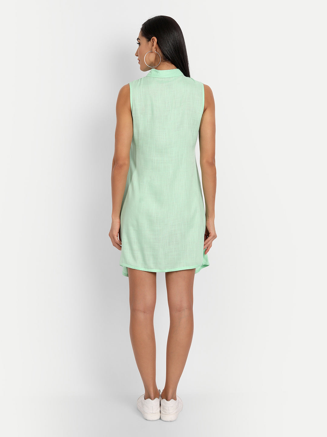 Essque Ocean Green Front Button Long Asymmetric Shirt Dress - Essque Attire With Attitude