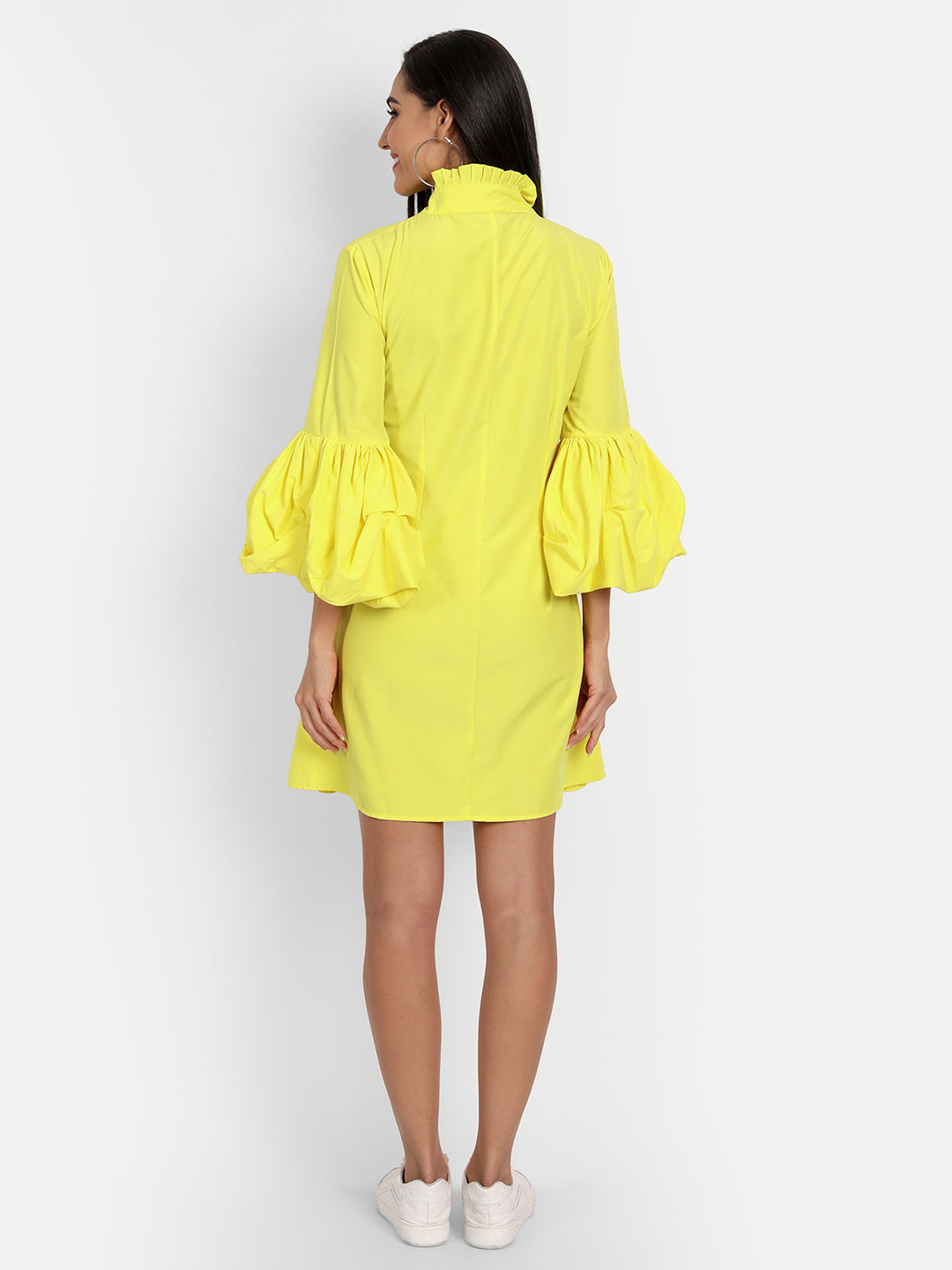 Essque Women Royal Yellow A-Line Mini Dress - Essque Attire With Attitude