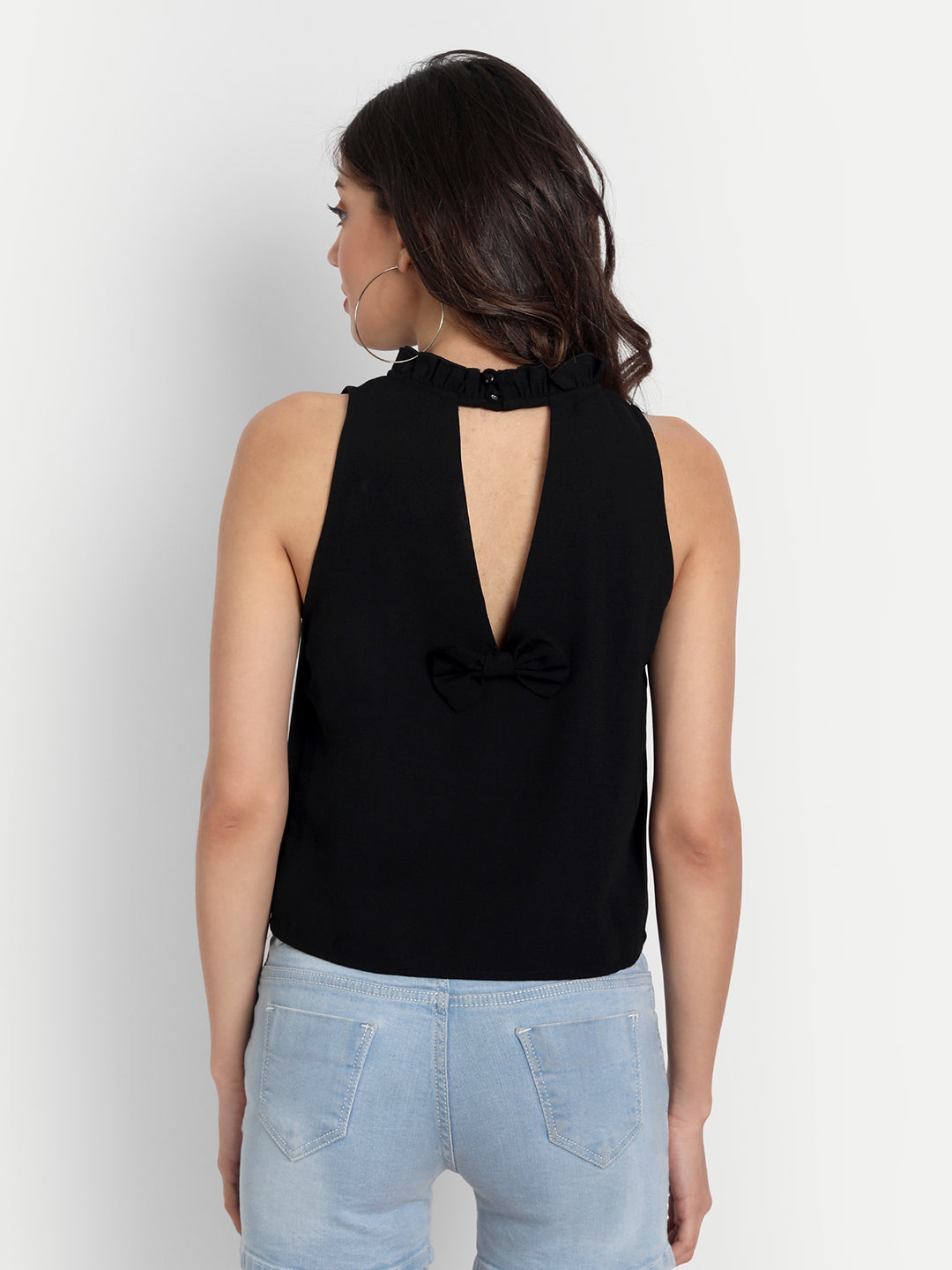 Essque Black High Neck Sleeveless Top - Essque Attire With Attitude