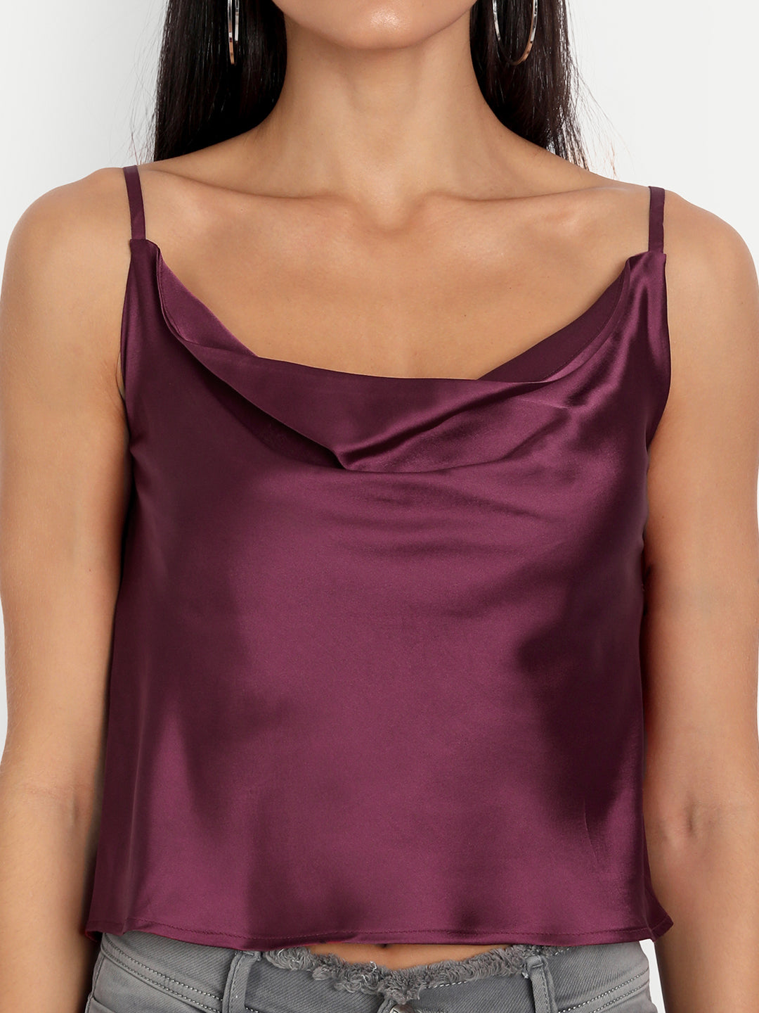 Essque Burgundy Women Cowl Neck Top - Essque Attire With Attitude