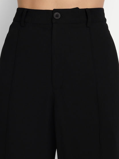 Essque Black Women Front Pintucks Trouser - Essque Attire With Attitude