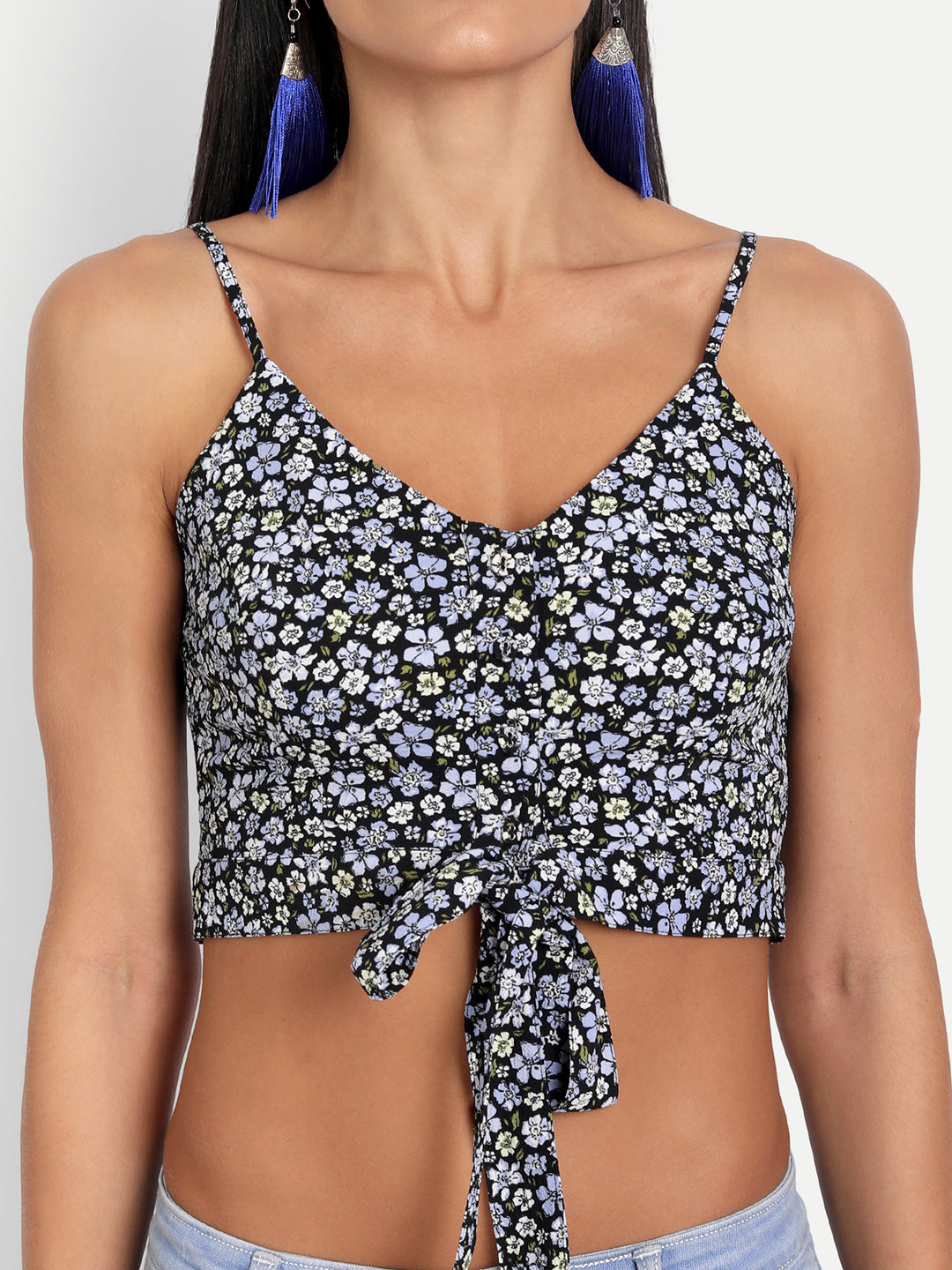 Essque Black Bubble Moss Print Crop Top - Essque Attire With Attitude