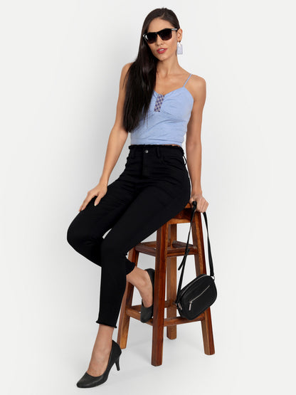 Essque Blue Front Detailing Crop Top - Essque Attire With Attitude