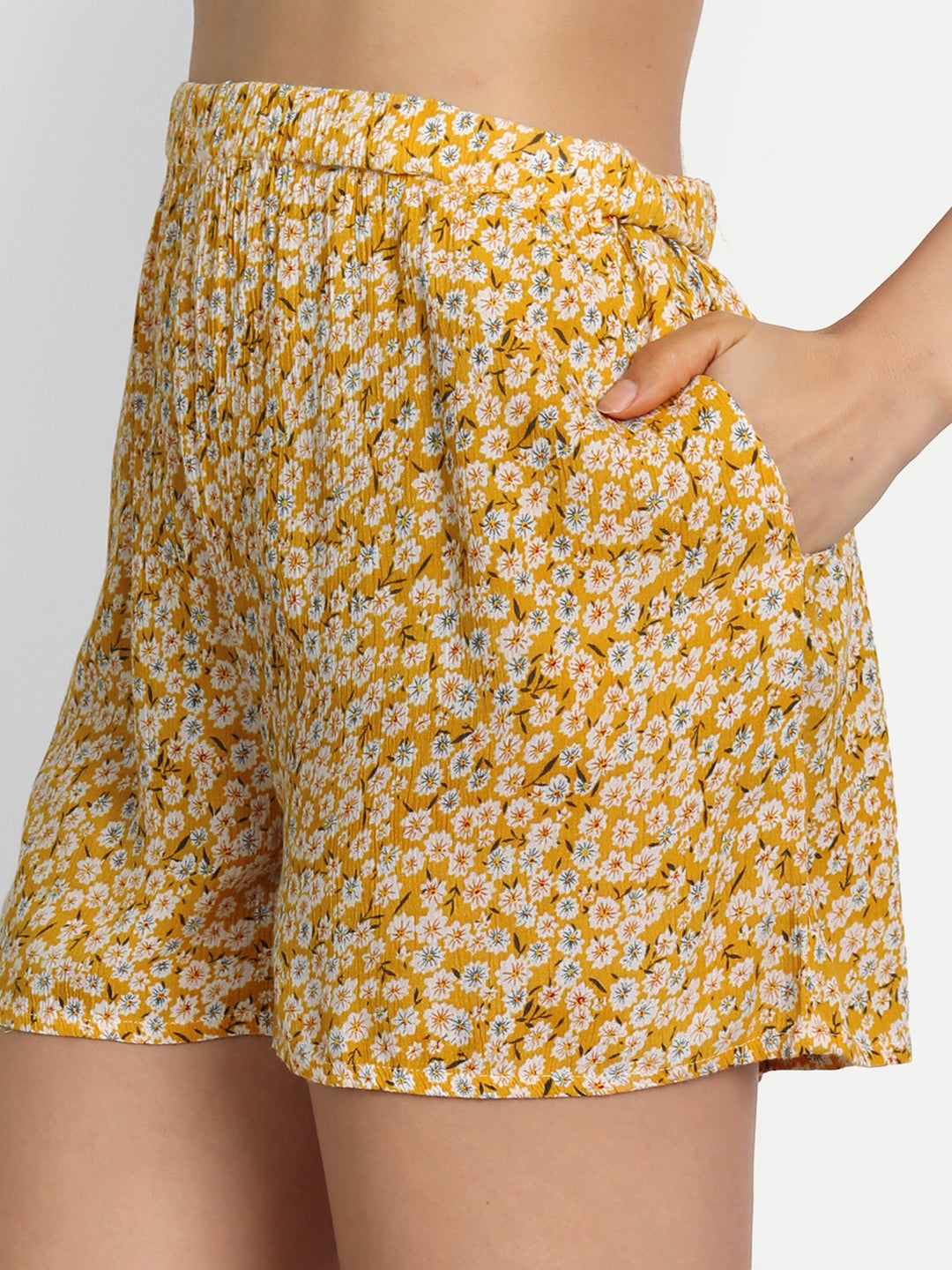 Essque Yellow Floral Printed Shorts & Cami Set - Essque Attire With Attitude