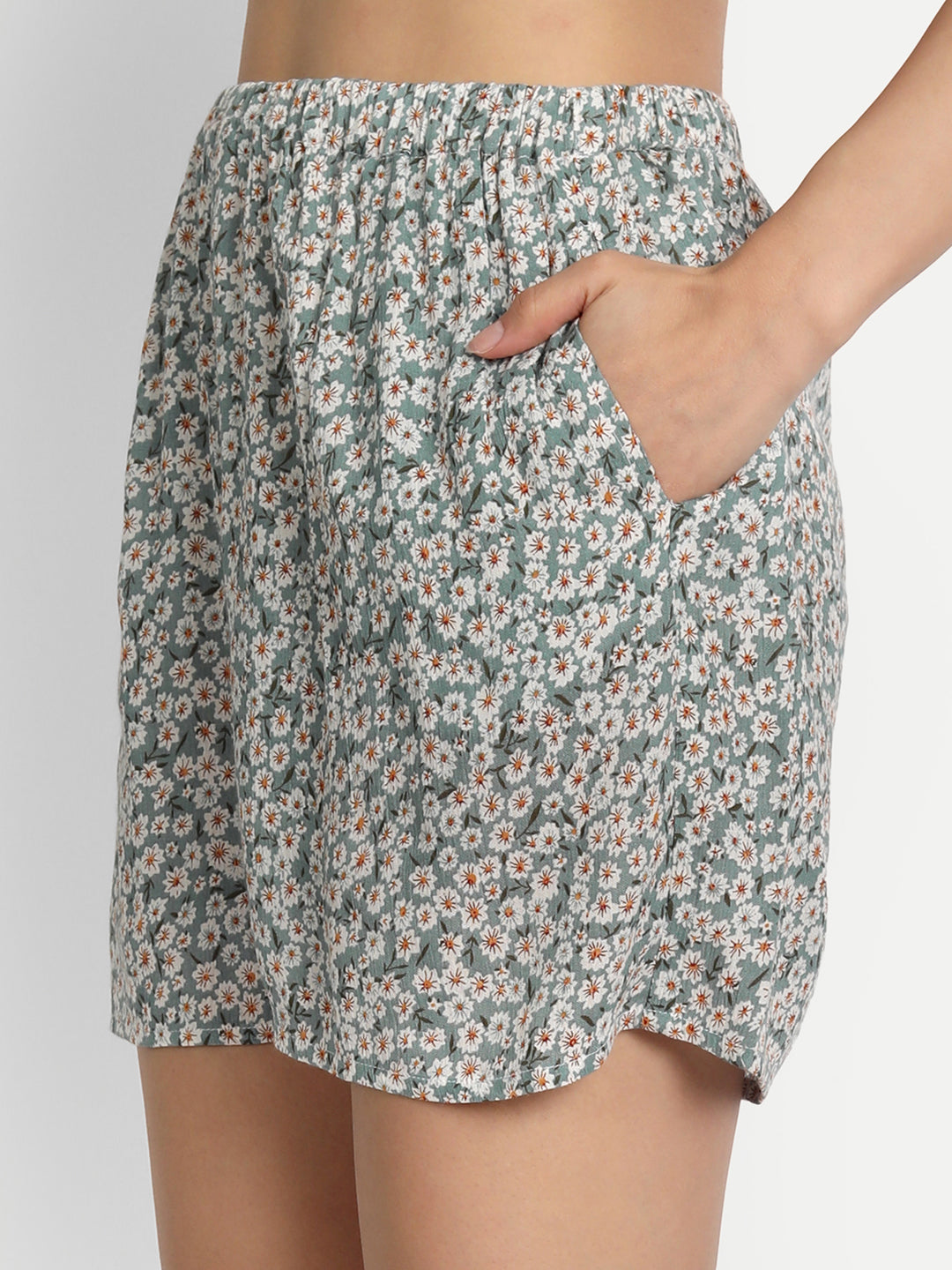 Essque Teal Floral Printed Shorts & Cami Set - Essque Attire With Attitude