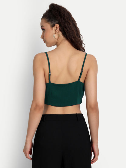 Essque Women Green Solid Tank Top - Essque Attire With Attitude