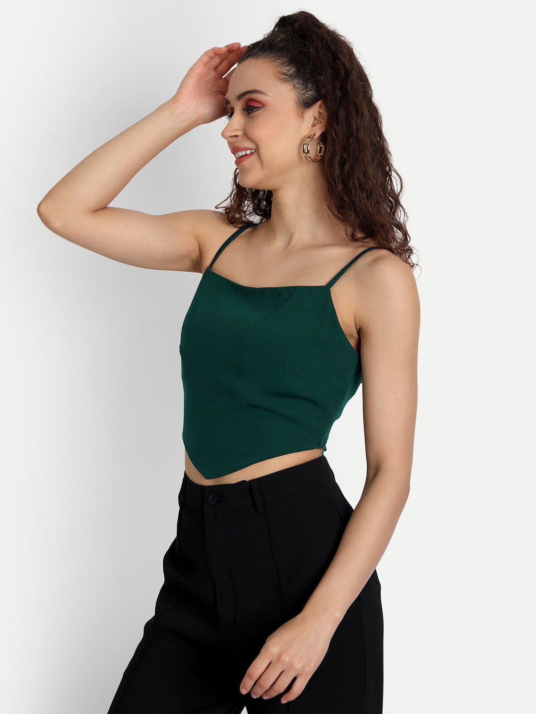 Essque Women Green Solid Tank Top - Essque Attire With Attitude