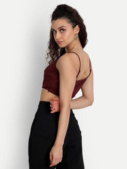 Essque Women Maroon Solid Tank Top - Essque Attire With Attitude