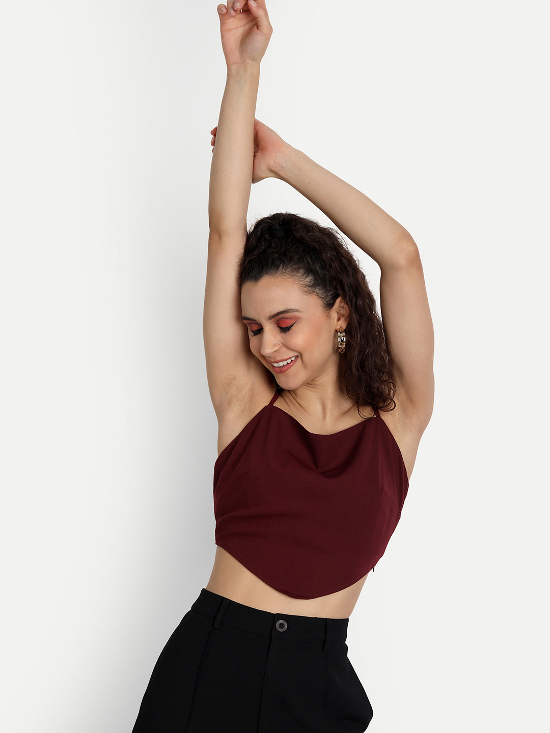 Essque Women Maroon Solid Tank Top - Essque Attire With Attitude