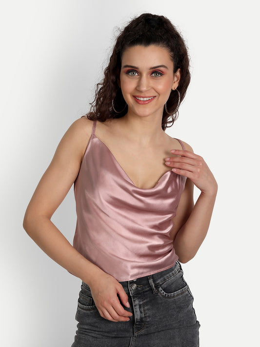 Essque Pink Women Cowl Neck Top - Essque Attire With Attitude