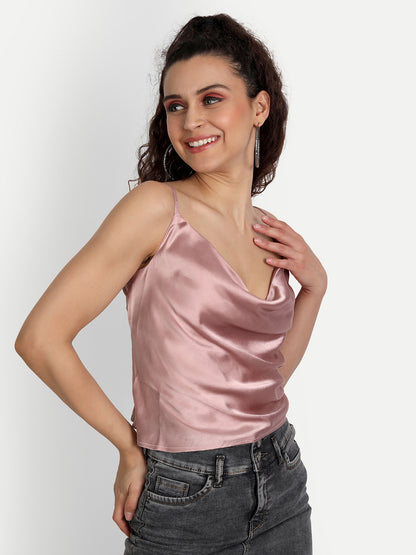 Essque Pink Women Cowl Neck Top - Essque Attire With Attitude