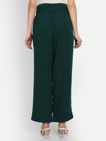 Essque Green Front Button Parallel Trouser - Essque Attire With Attitude