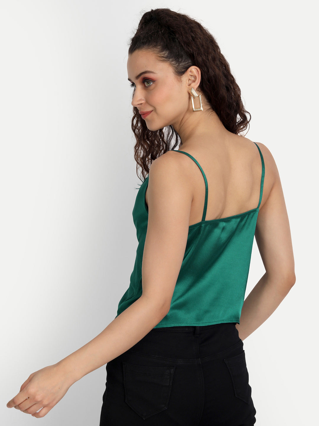 Essque Green Women Cowl Neck Top - Essque Attire With Attitude