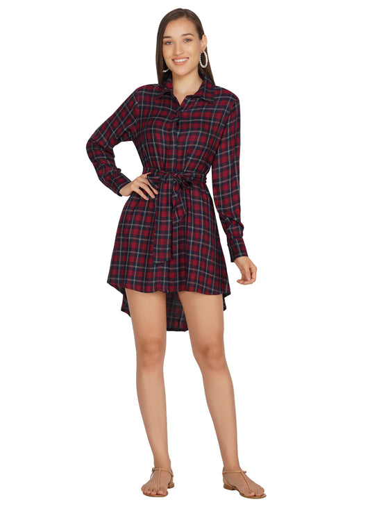 Essque Women Hight Low Check Shirt - Essque Attire With Attitude