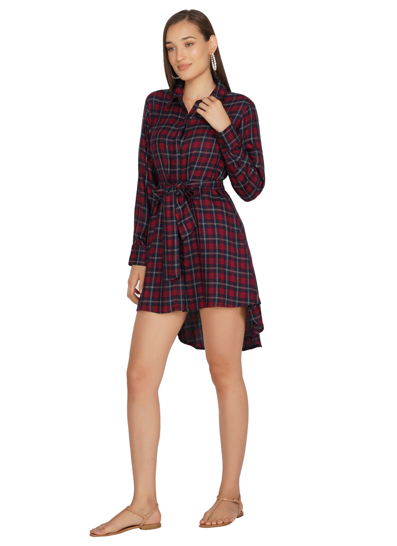 Essque Women Hight Low Check Shirt - Essque Attire With Attitude