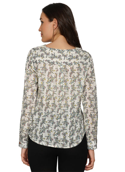 Essque Women Floral Print V-Neck Top - Essque Attire With Attitude