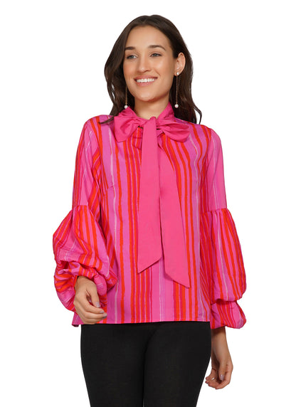 Essque Women Pink Stripe Top - Essque Attire With Attitude