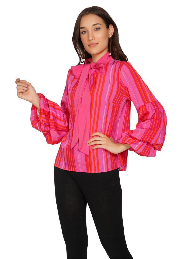 Essque Women Pink Stripe Top - Essque Attire With Attitude