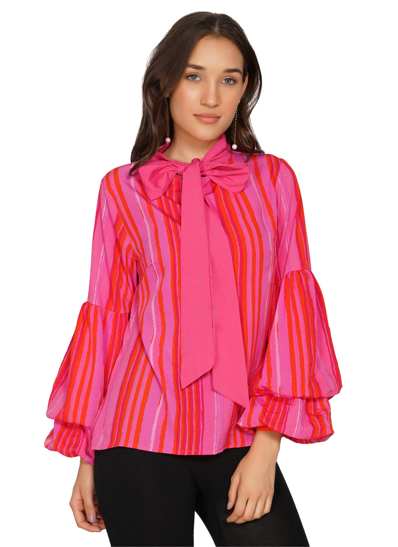 Essque Women Pink Stripe Top - Essque Attire With Attitude