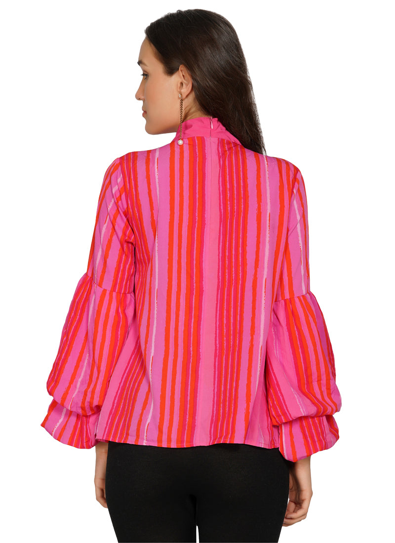 Essque Women Pink Stripe Top - Essque Attire With Attitude